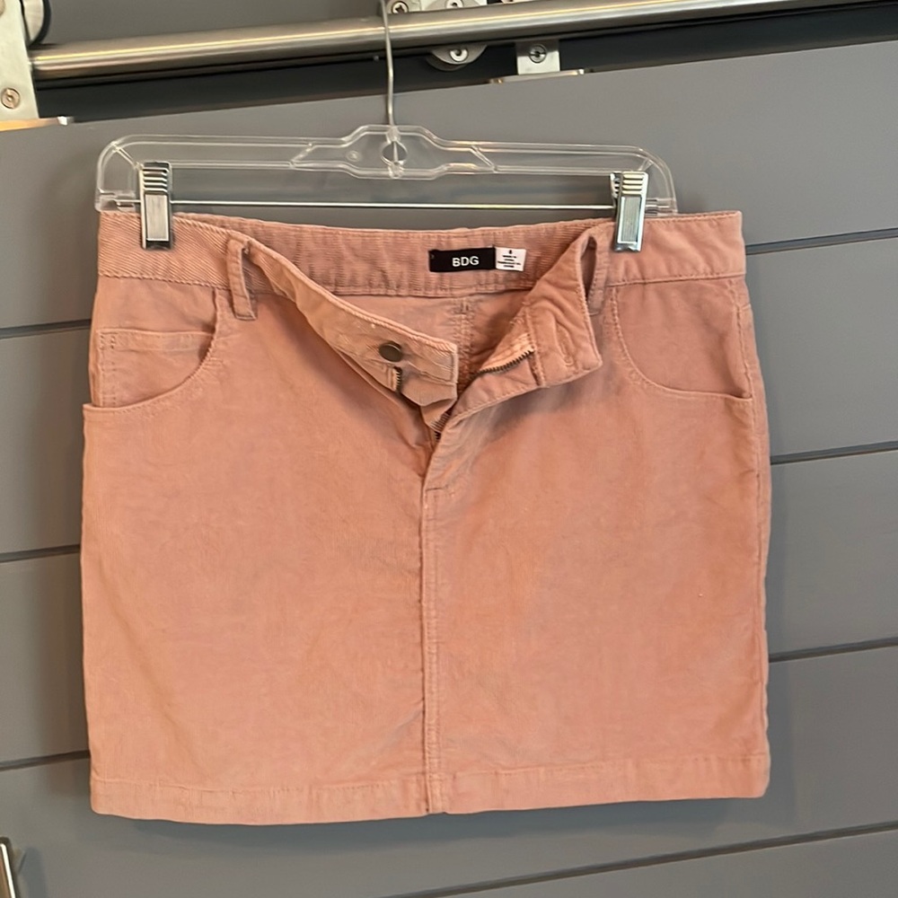 BDG pink corduroy skirt purchased at Urban Outfitters